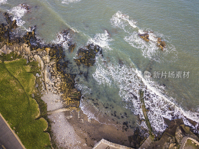 鸟瞰图40英尺，Sandycove, Dun Laoighaire，都柏林，爱尔兰。